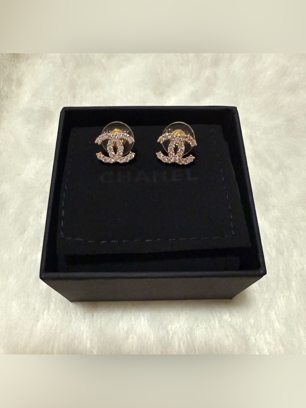 Monogram Crystal CC Fashion Jewelry Goldtone